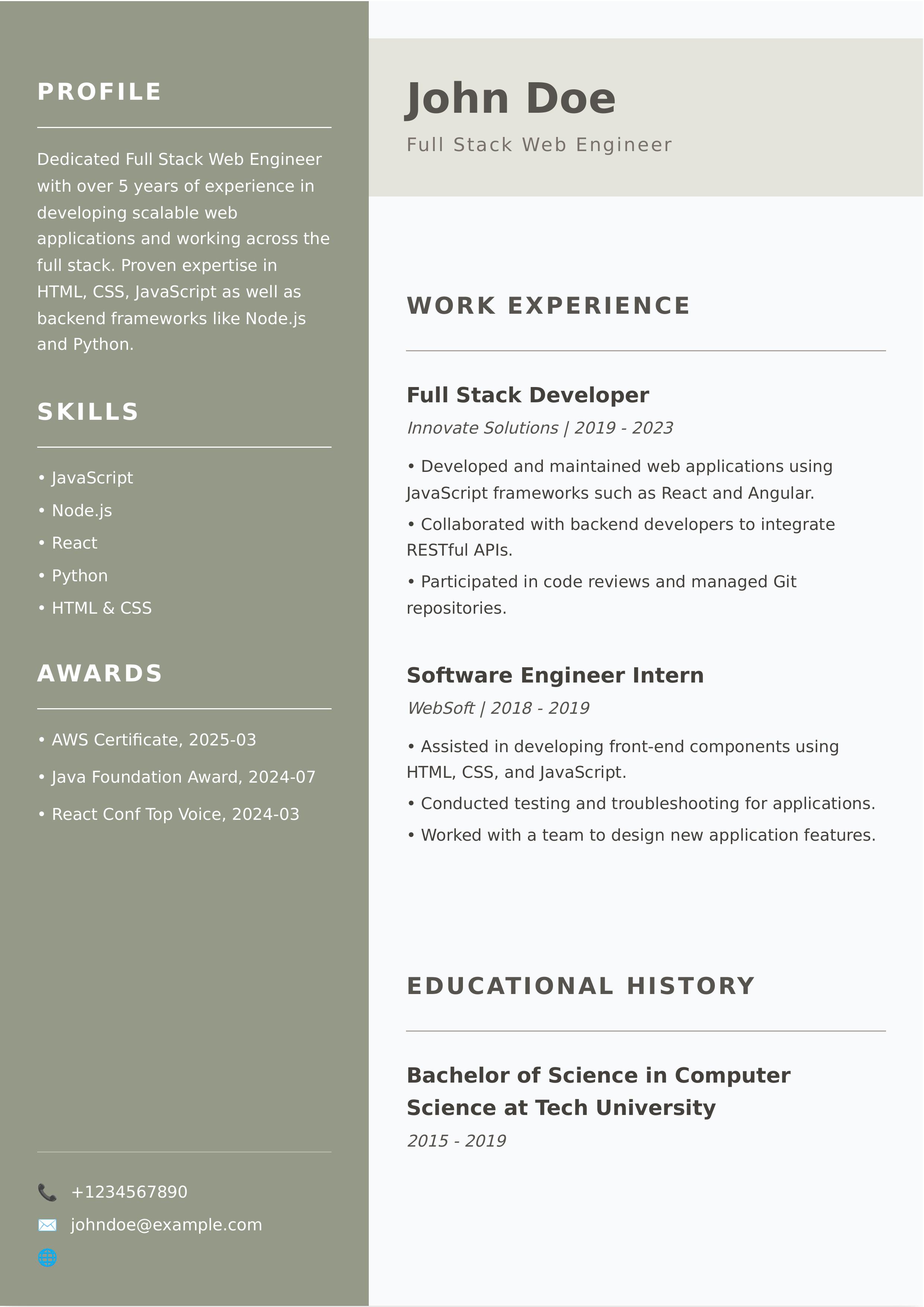 Resumes (CV) category of templates
