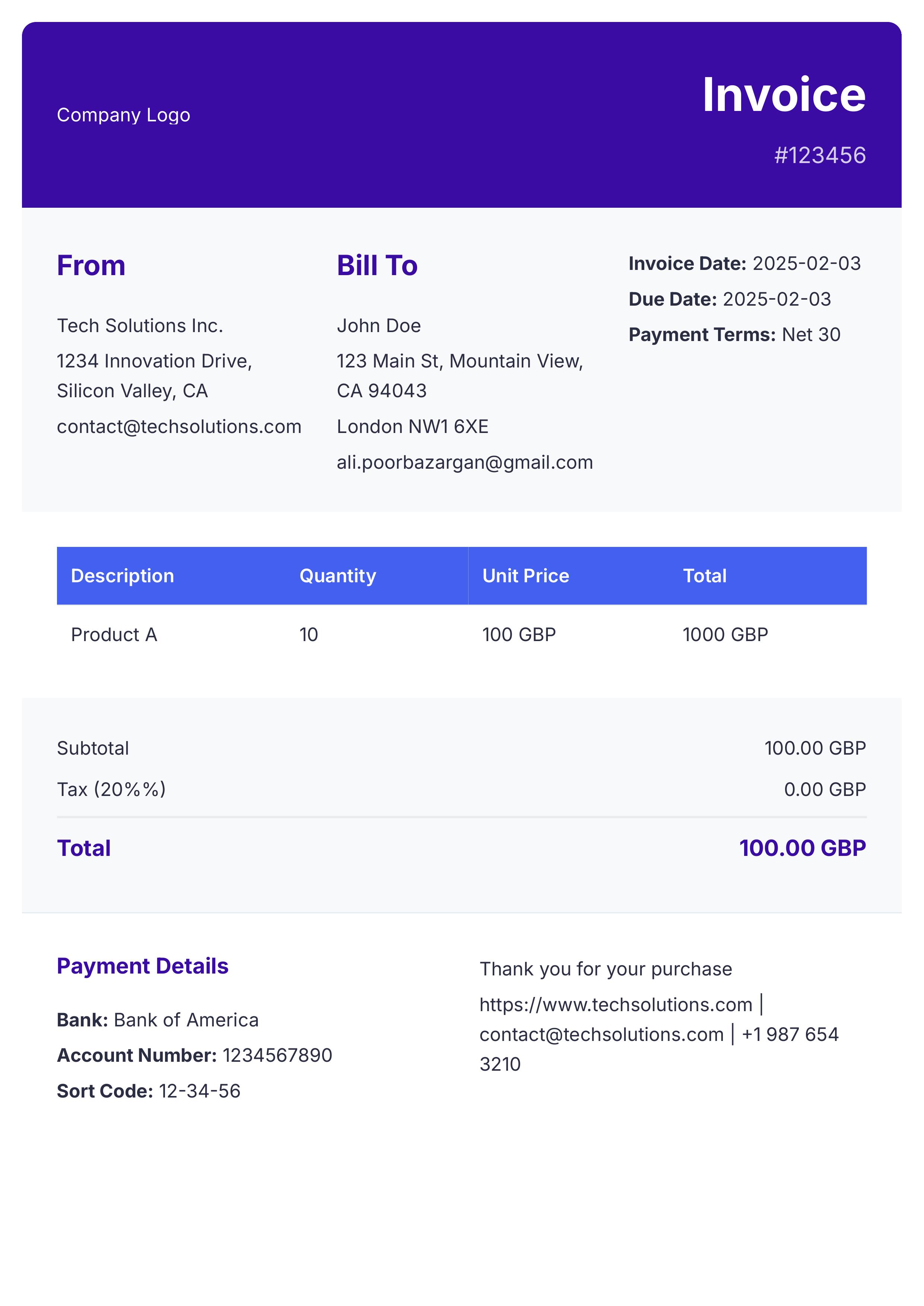 Invoices category of templates